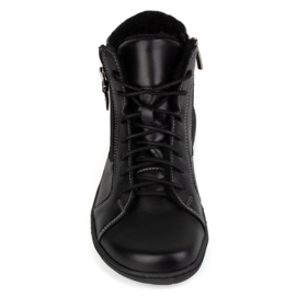 Olivier Minimalistische Barfuß-Winterlederschuhe für Damen 1261 schwarz 1