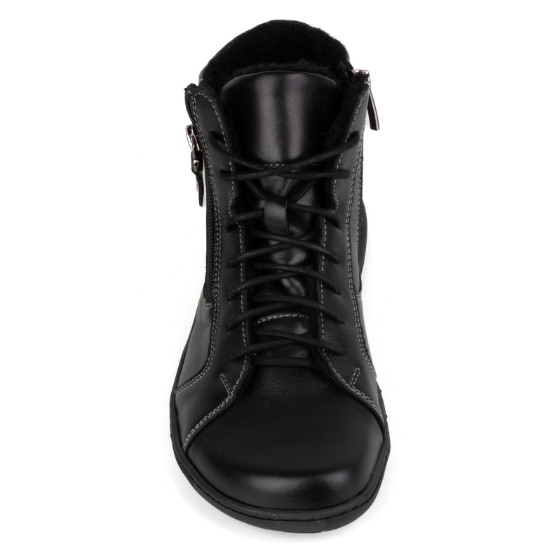 Olivier Minimalistische Barfuß-Winterlederschuhe für Damen 1261 schwarz 1