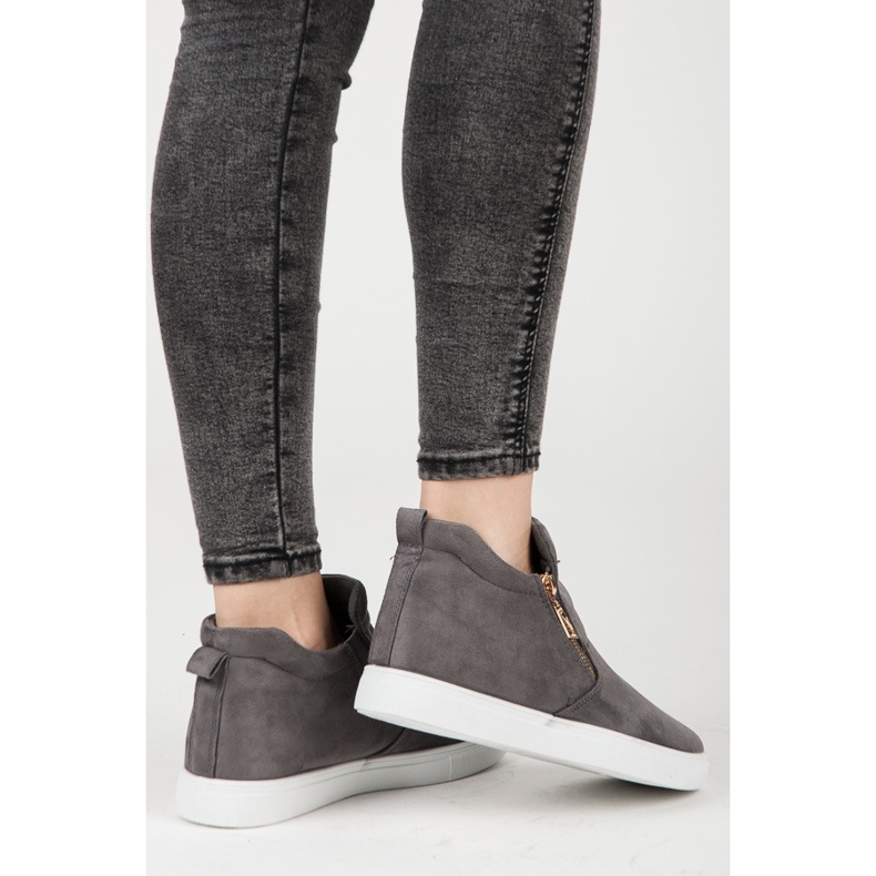 Slip-On-Sneakers aus Wildleder grau 1