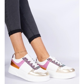 Mehrfarbige Frauen -Turnschuhe auf einer dicken Sohle 2