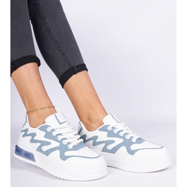 Blue Damen -Sneaker mit einem Jeanszubehör weiß 1