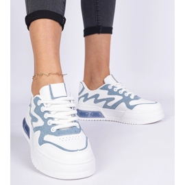Blue Damen -Sneaker mit einem Jeanszubehör weiß 3