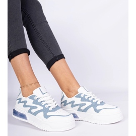 Blue Damen -Sneaker mit einem Jeanszubehör weiß 2