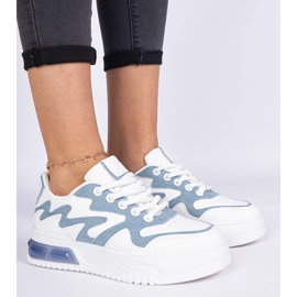 Blue Damen -Sneaker mit einem Jeanszubehör weiß 4