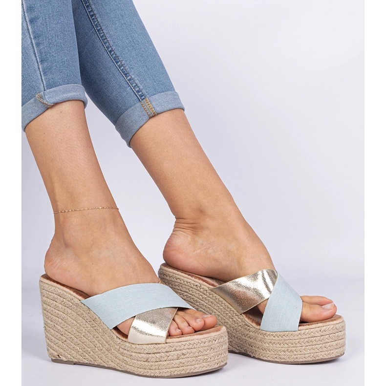 Espadrilles Denim Flip Flops blau 1