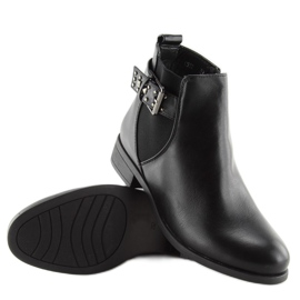 Schwarze Chelsea Boots mit schwarzen Nieten C532 schwarz 2