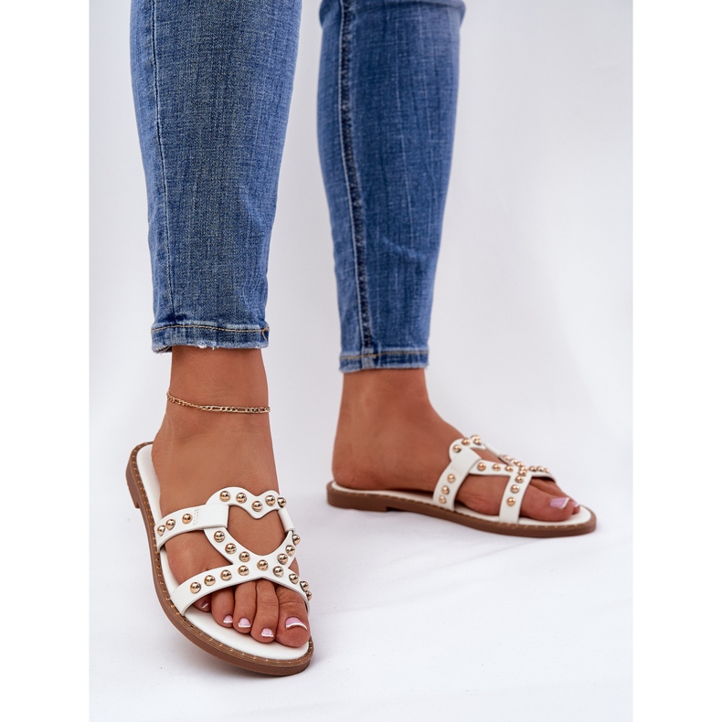 Dekorierte flache Hausschuhe für weiße Frauen 2