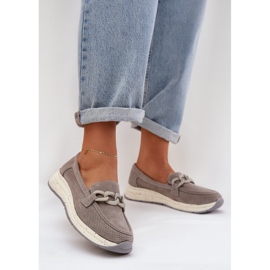 S.Barski Wildleder -Slipper auf der Plattform mit D &amp; A TW552 Grey Chain grau 2