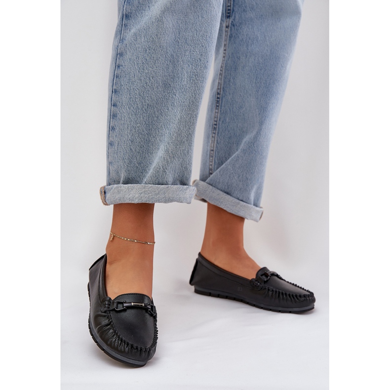 S.Barski Flache Lederbader mit einer Verzierung von S. Barski LR51-547 Schwarz 2