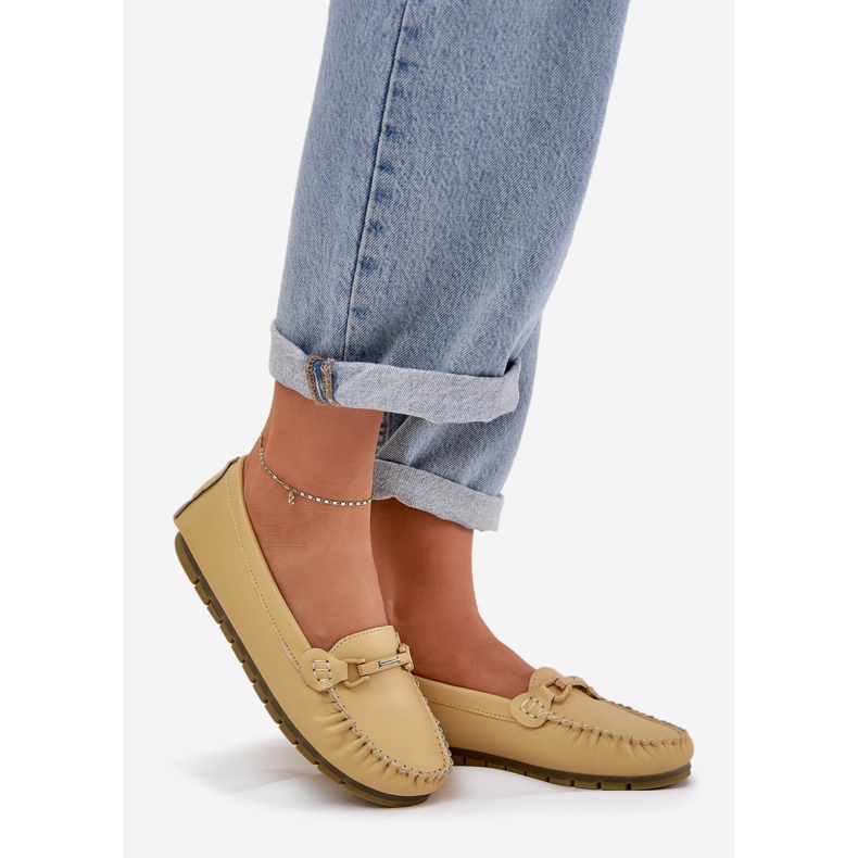 S.Barski Flache Lederbader mit Dekoration S. Barski LR51-547 Gelb 1