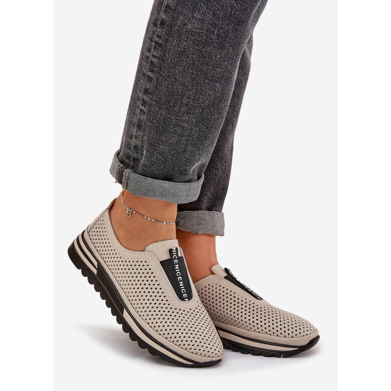 S.Barski Locked Damenschuhe aus natürlichen Leder S. Barski LR51-672 Beige 1