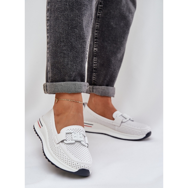 S.Barski Damenleder-Laibers auf der Plattform S. Barski LR51-556 Weiß 2