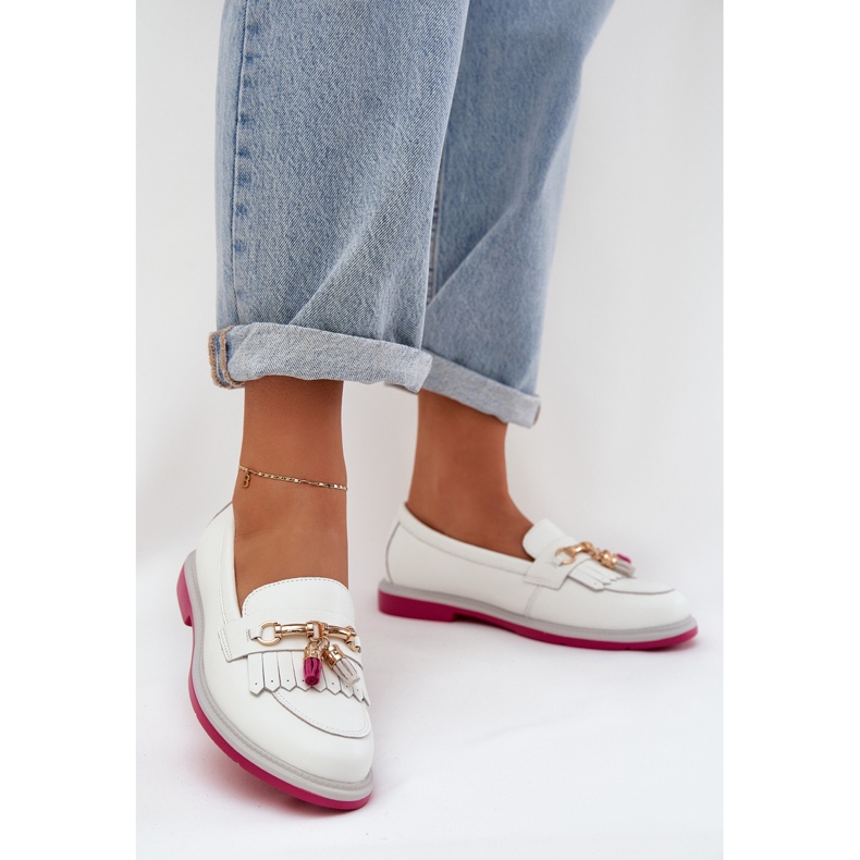 S.Barski Leder elegante Flachhaufen-Slipper S. Barski LR51-768 Weiß 2