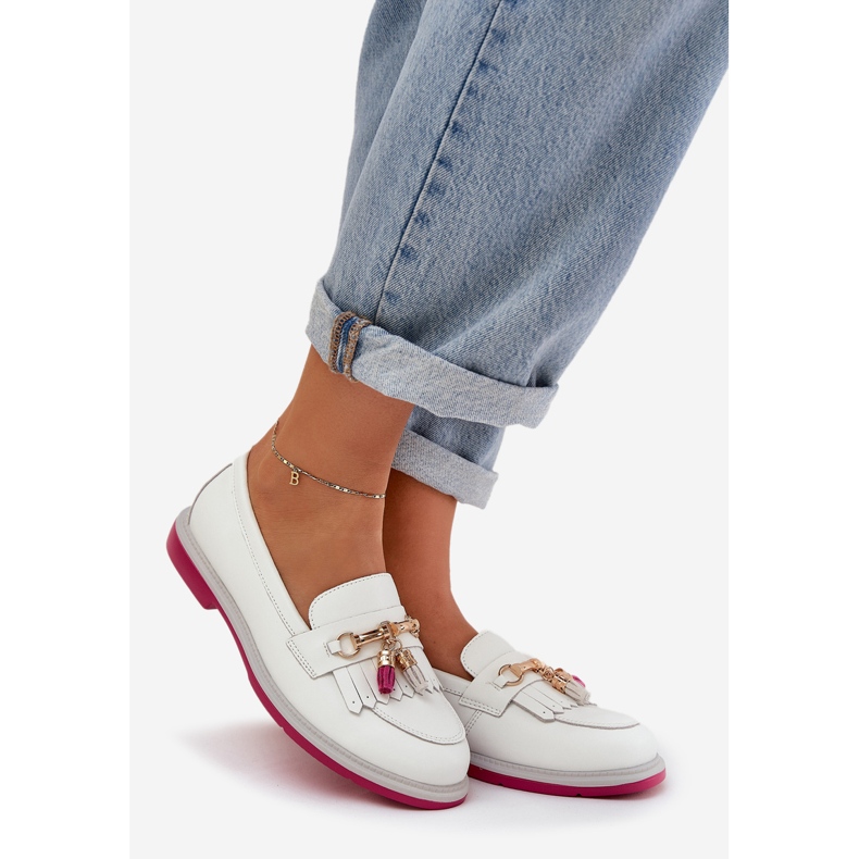 S.Barski Leder elegante Flachhaufen-Slipper S. Barski LR51-768 Weiß 1