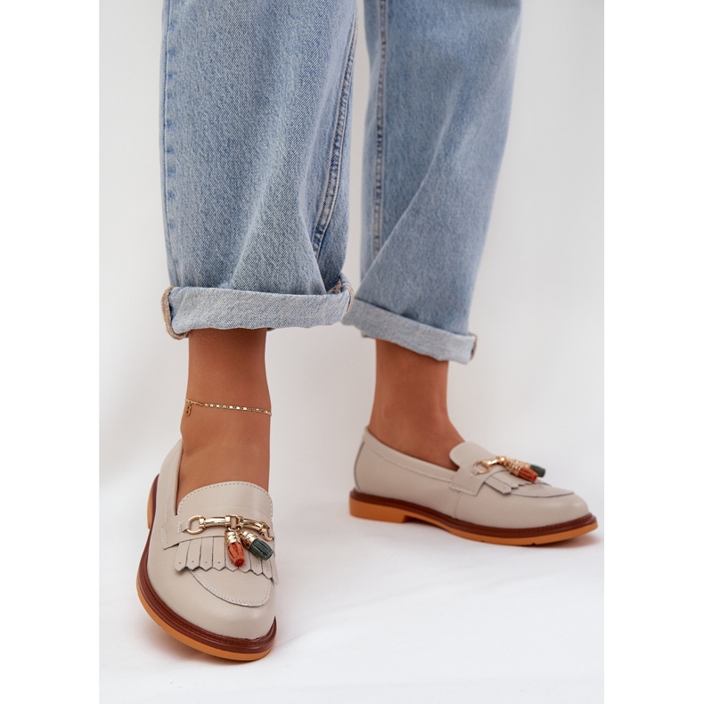 S.Barski Leder elegante Flachhaufen-Laibers S. Barski LR51-768 Beige 2