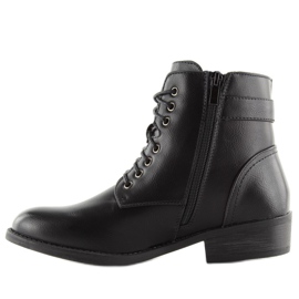Schwarze Schnürboots B0-165 schwarz 1