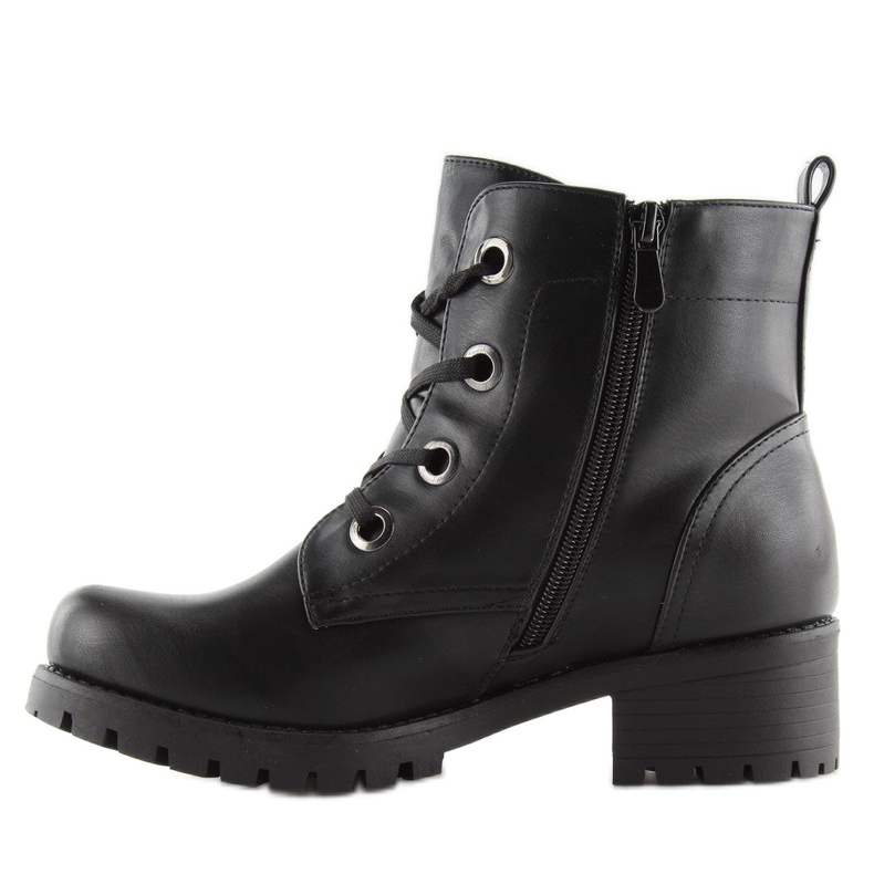 Schwarze Schnürstiefel HQ891 schwarz 1
