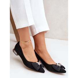 Elegante Wildleder -Frauen -Ballerinas mit Laura Messi 2893 Schwarzer Bogen 6