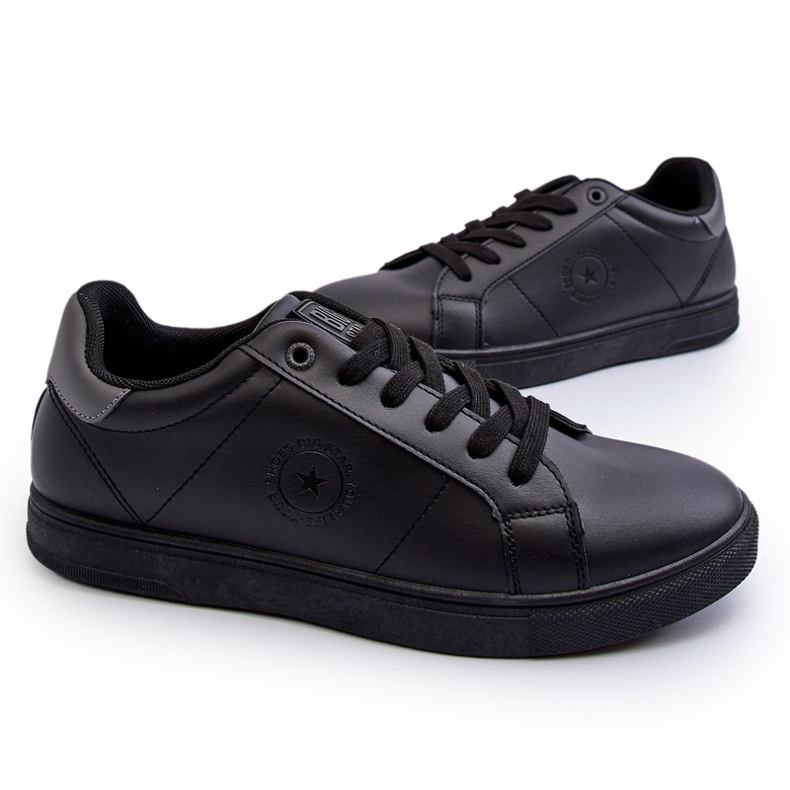 Niedrige Herren-Sneaker aus Öko-Leder Big Star NN174284 Schwarz 4