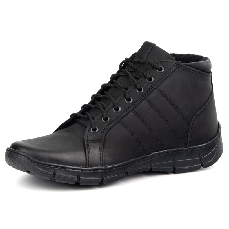 Olivier Herrenschuhe Spitze -up Leder -Knöchel 311kz Fut Black schwarz 1