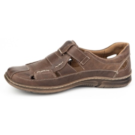 KOMODO Klettverbindlichkeit Lederschuhe 937 Common Dark Brown braun 1