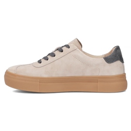 Leder -Turnschuhe Filippo DP6798/25 Beige mit Grau 2