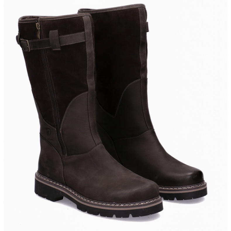 Dauerhafte taktische Stiefel-Myśliwskie Leder Baribal Pollonus Brown 6-0104-001 braun braun 1