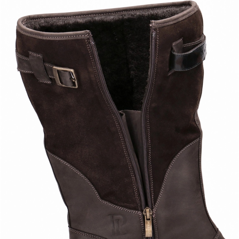 Langlebige taktische Stiefel-Myśliwskie Leder Baribal Pollonus Brown 6-0104-003 Verrückt braun braun 1