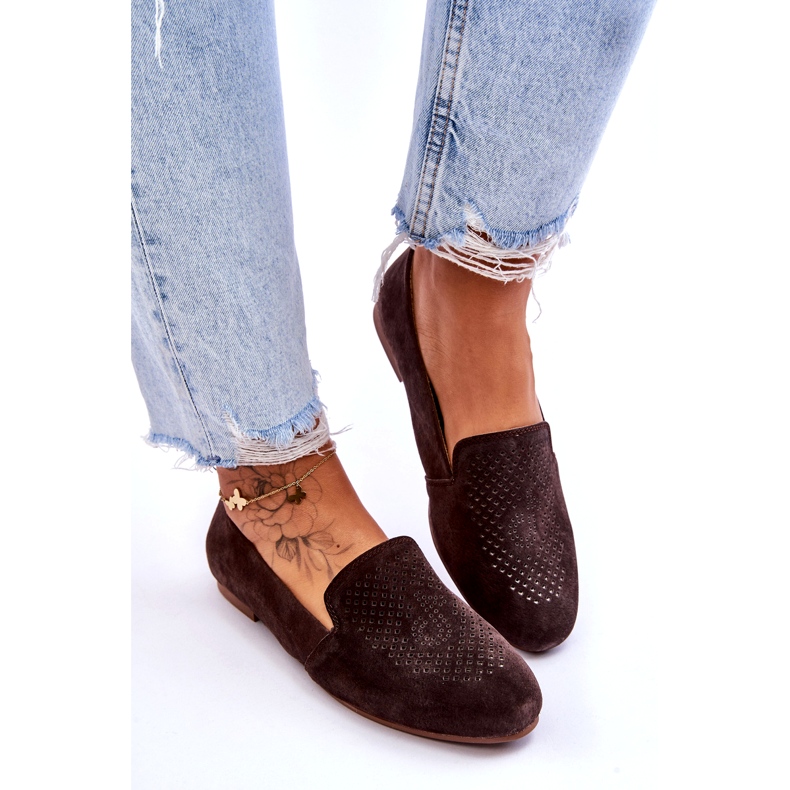 S.Barski Bequeme Loafer aus Wildleder Braun Giovana 4