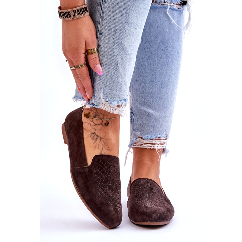 S.Barski Bequeme Loafer aus Wildleder Braun Giovana 1