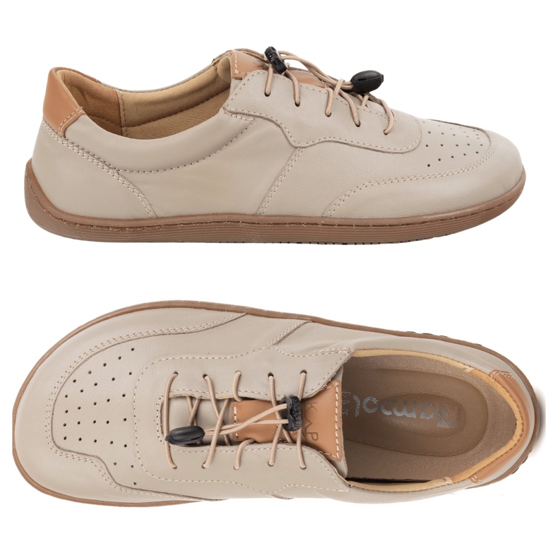 Kampol Barfuß minimalistische Lederschuhe 500/18 Cappuccino beige 1