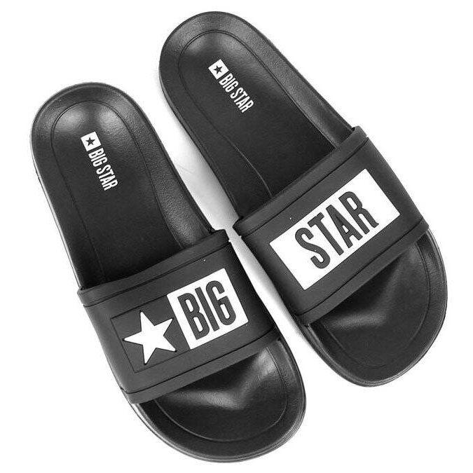 Schwarze Gummi-Strandhausschuhe für Herren Big Star DD174699 1