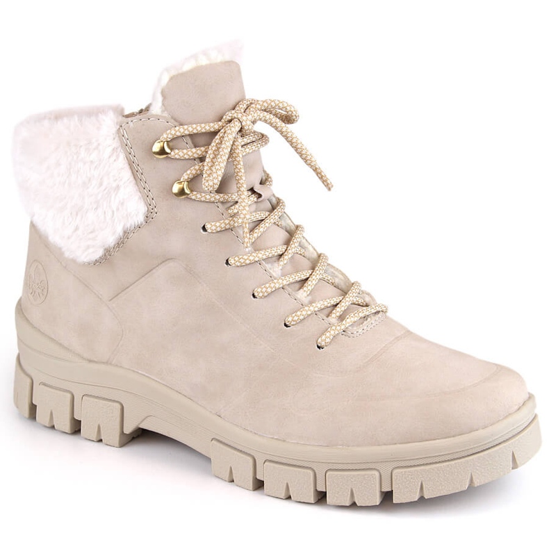 Bequeme, isolierte, beige Damen-Stiefelette von Rieker 1