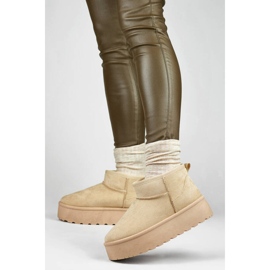 Damen-Schneestiefel mit Plateau, hellbeige TL242-BE 2