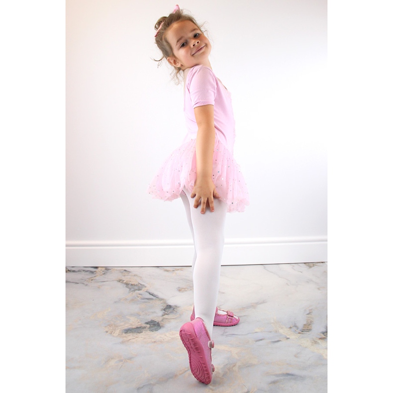 Mädchenhausschuhe, rosa schimmernde Haussandale Nazo 2