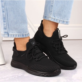 Leichte schwarze Mesh-Sportschuhe NEWS 1