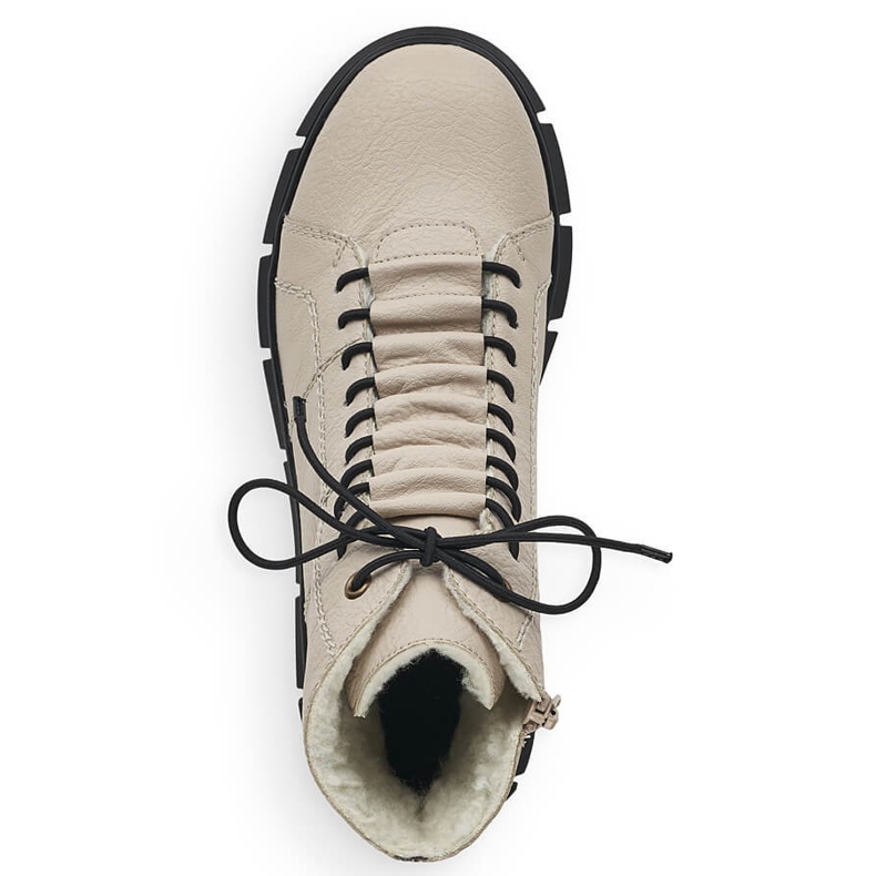 Beige isolierte Damenstiefel Rieker X3428-60 1