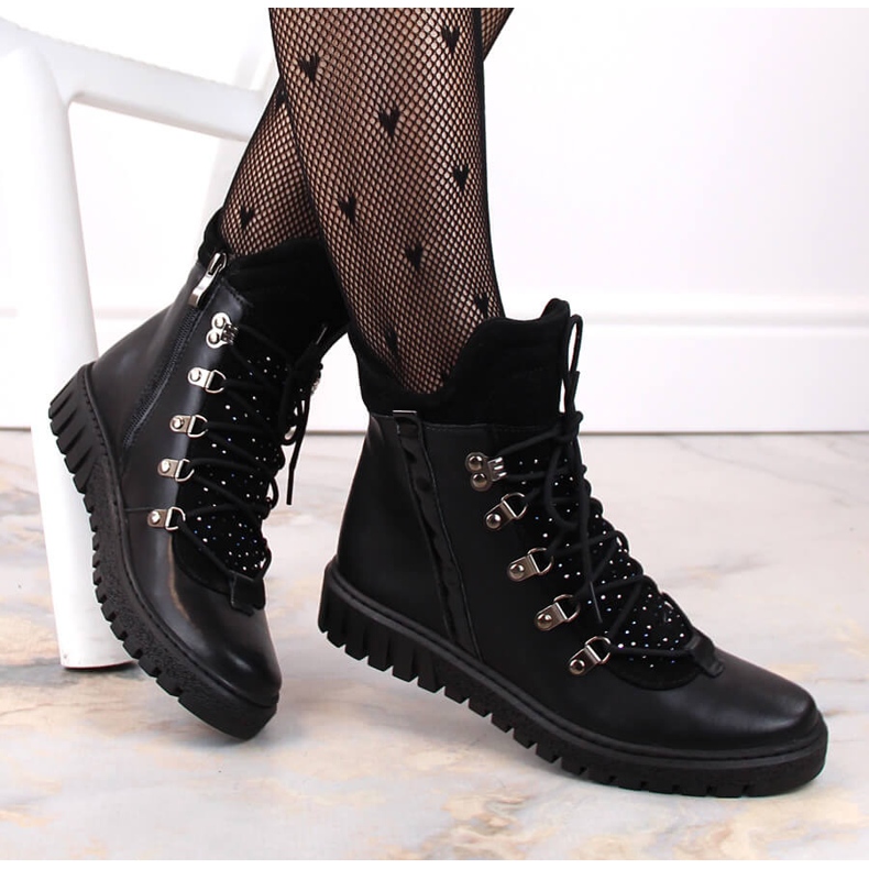 Schwarz Isolierte Lederstiefel für Damen Dolce Pietro 1