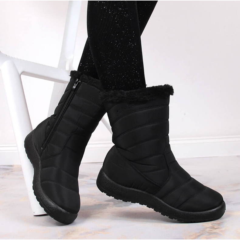 Wasserdichte Schneestiefel für Damen mit hoher Isolierung schwarz NEWS 2