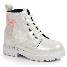 Glänzende silberne isolierte Potocki-Mädchenstiefel 1