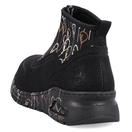 Stiefeletten für Damen, Sport-Sneaker mit Reißverschluss, schwarz Rieker M4953-00 1
