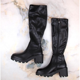 Damenstiefel mit hohen Absätzen und Plateau, elastisch, isoliert, schwarz Potocki SZ12267 5