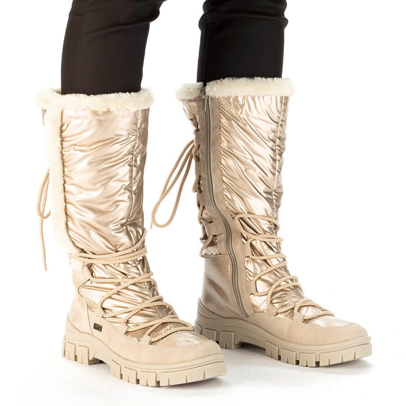 Wasserdichte Damen-Schneestiefel in Hochbeige Rieker Z1083-62 2