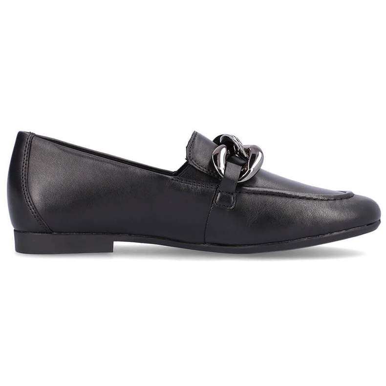 Bequeme Damenschuhe aus Leder mit Kette, schwarz Remonte D0K00-00 1