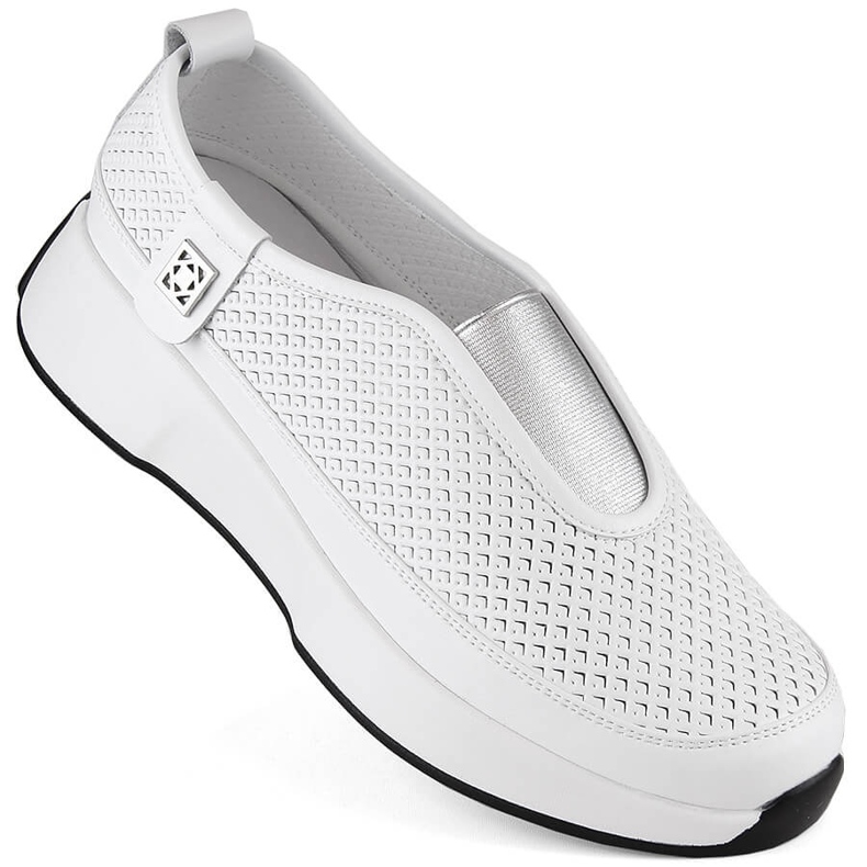 Bequeme Damen-Sport-Slipper aus Leder, weiß, T.Sokolski 456 1
