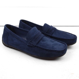 News Wildlederschuhe, Herren-Slip-On-Mokassins, Marineblau Unisoft 7710 3