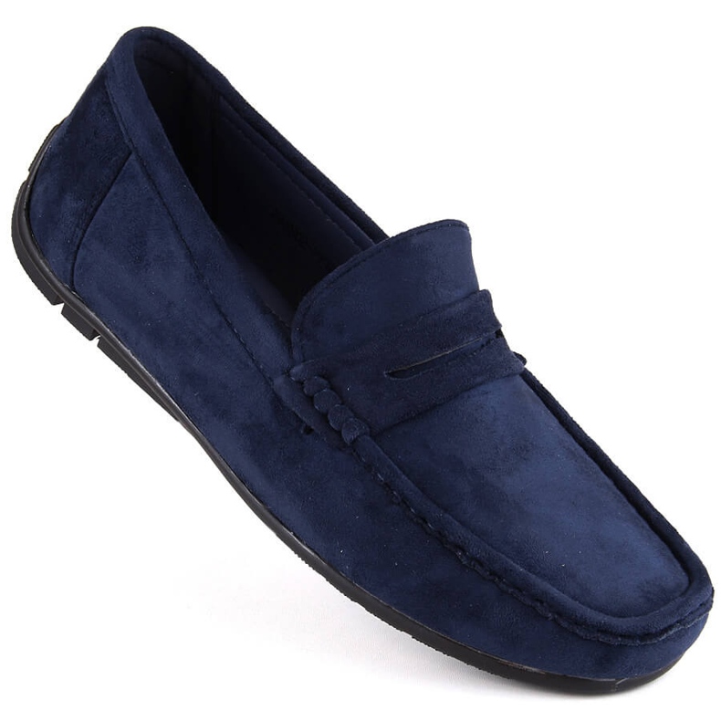 News Wildlederschuhe, Herren-Slip-On-Mokassins, Marineblau Unisoft 7710 1
