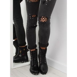 Schwarze Stiefel mit Filzoberteil 1