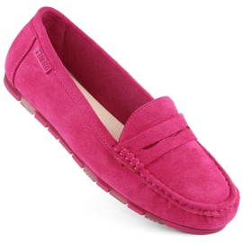 Bequeme Damen-Wildledermokassins fuchsia Big Star NN274934 rosa 1