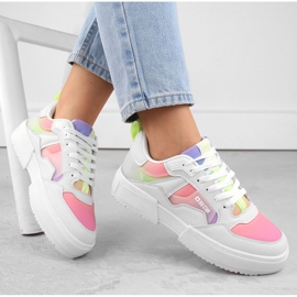 Mehrfarbige Plateau-Sportschuhe für Damen Big Star NN274359 weiß 2